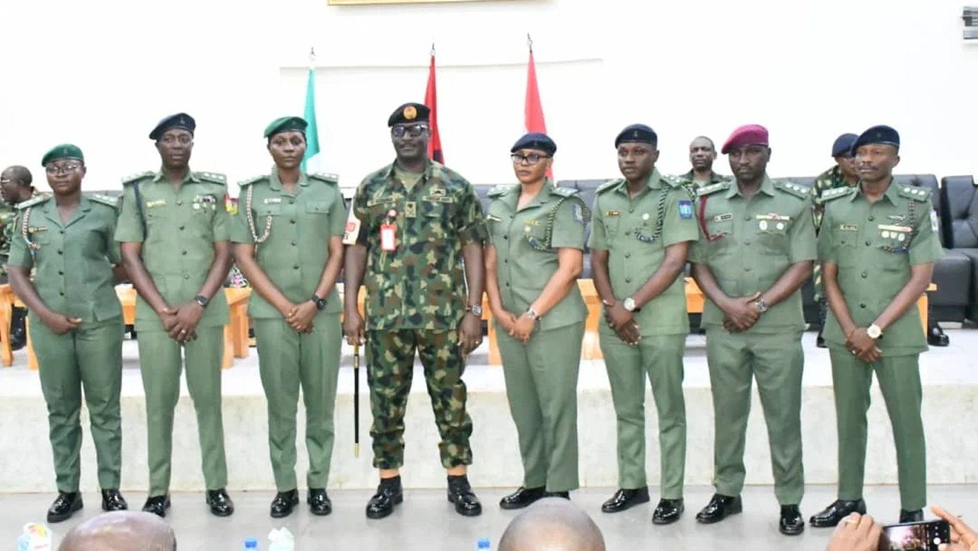 Maj.-Gen. Folusho Oyinlola and 7 newly promoted officers