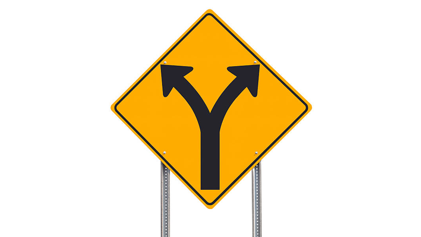 Traffic division sign
