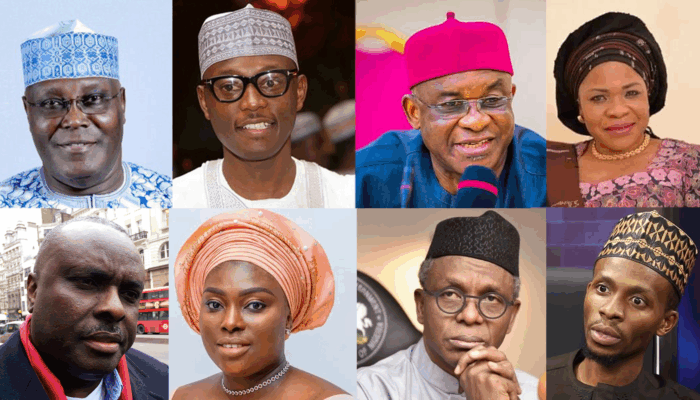 Atiku and Abba Abubakar; David Mark and Blessing Onyeche Onuh; Nasir El-Rufai and Bello El-Rufai; James Ibori vs Erhiatake Ibori-Suenu