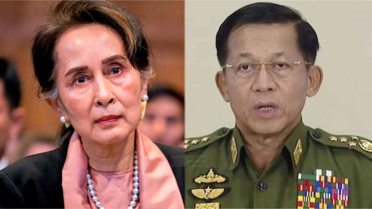 Aung San Suu Kyi and Senior General Min Aung Hlaing