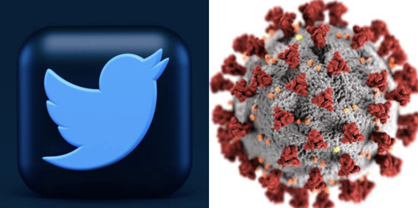 A composite of Twitter and COVID-19 used to illustrate story.