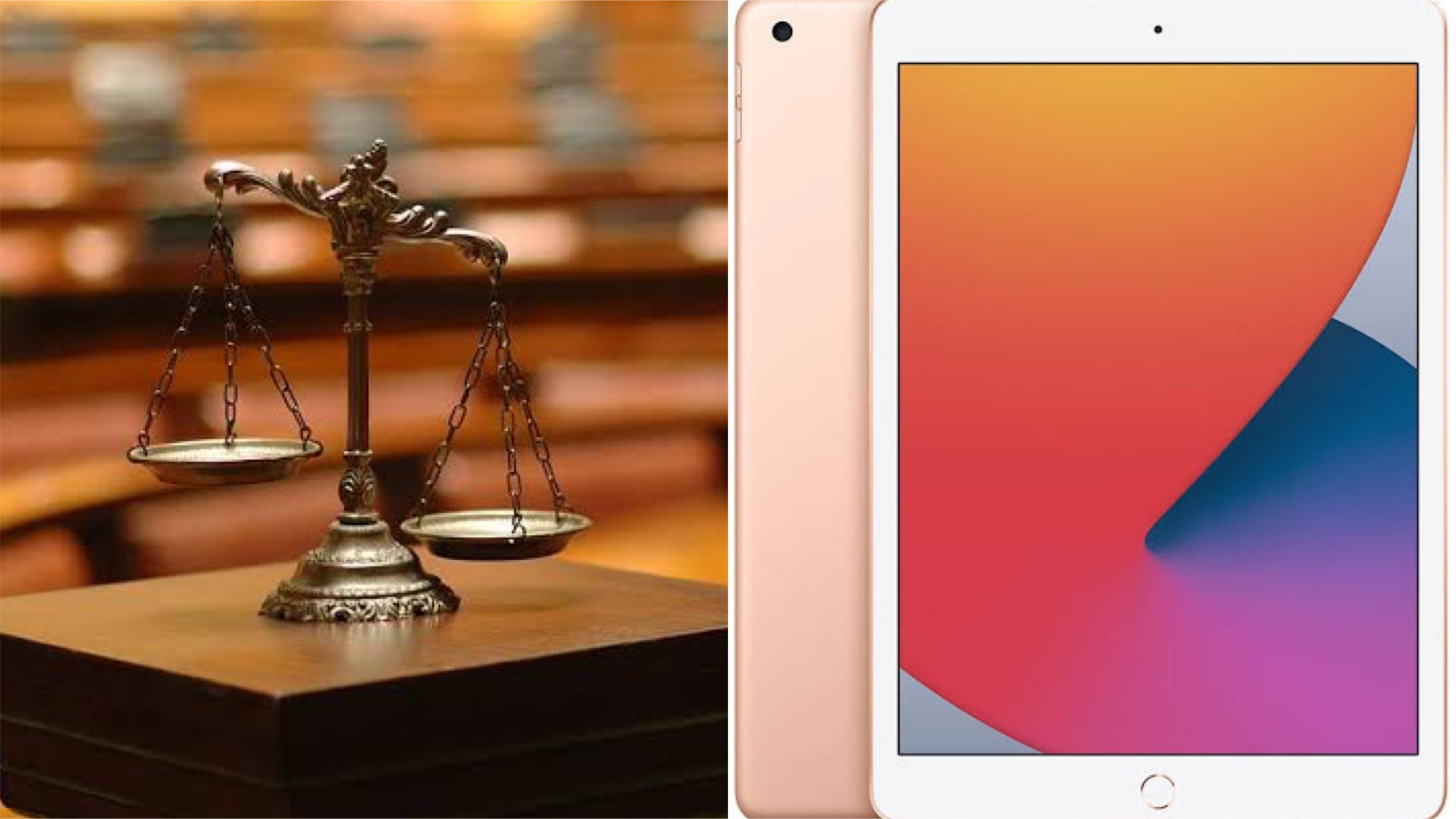 A court room and iPad