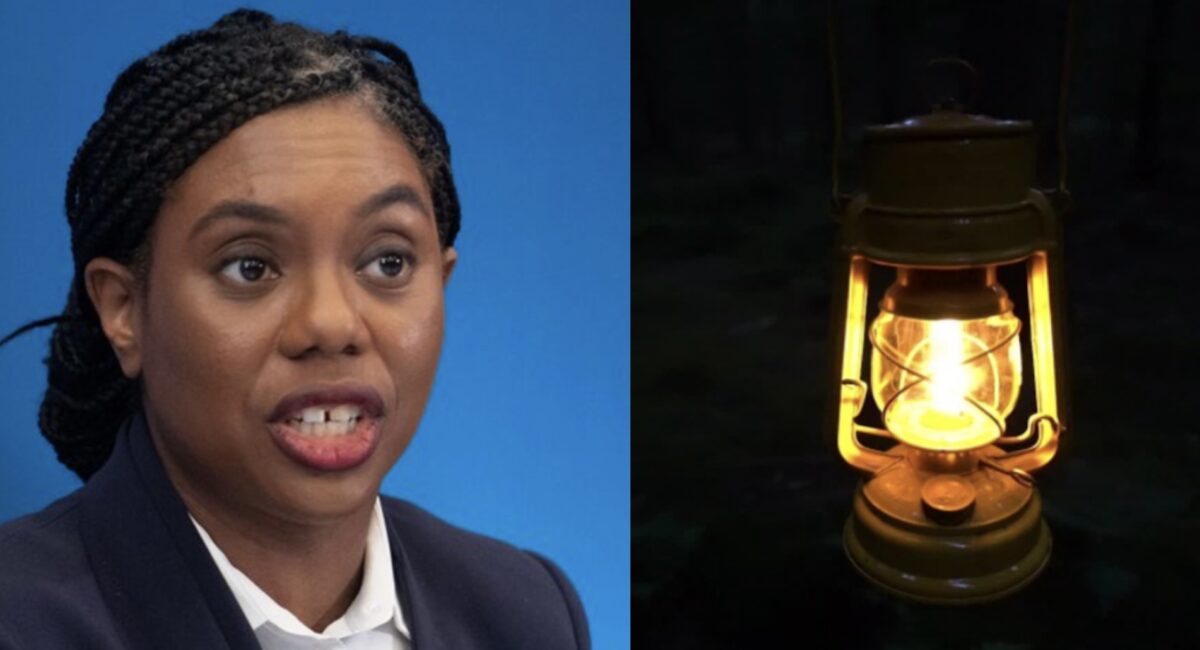 Kemi Badenoch and A Nigerian room lighted by a lantern.