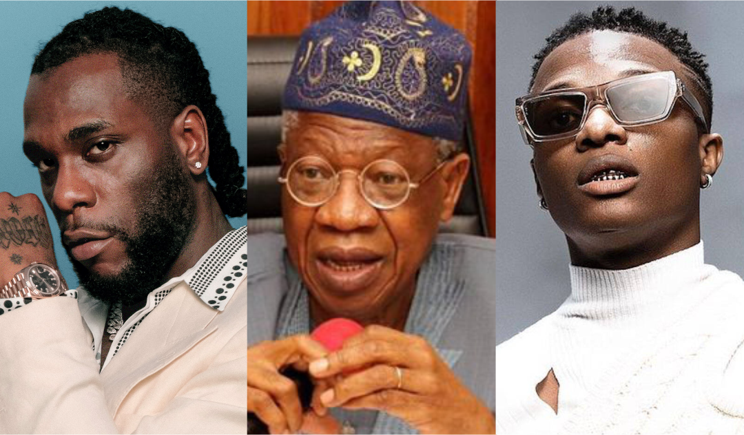 Burna Boy, Lai Mohammed, and Wizkid