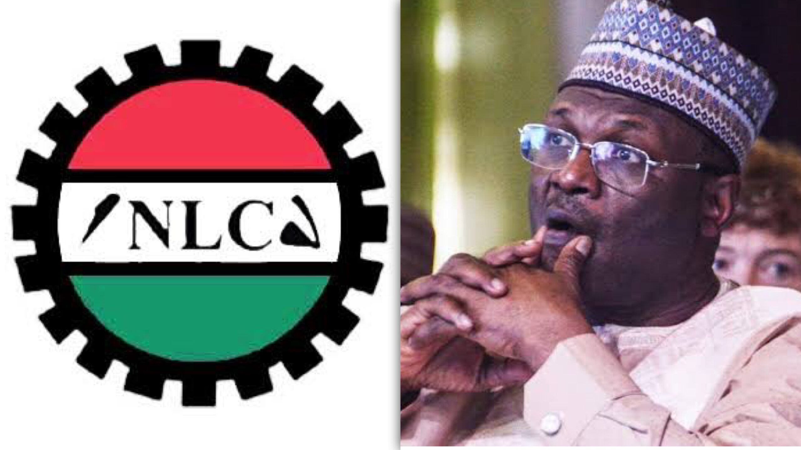 A composite of NLC logo and INEC chairman, Mahmood Yakubu used to illustrate the story