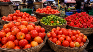 Tomatoes and pepper in a Lagos market(AI Generated image)
