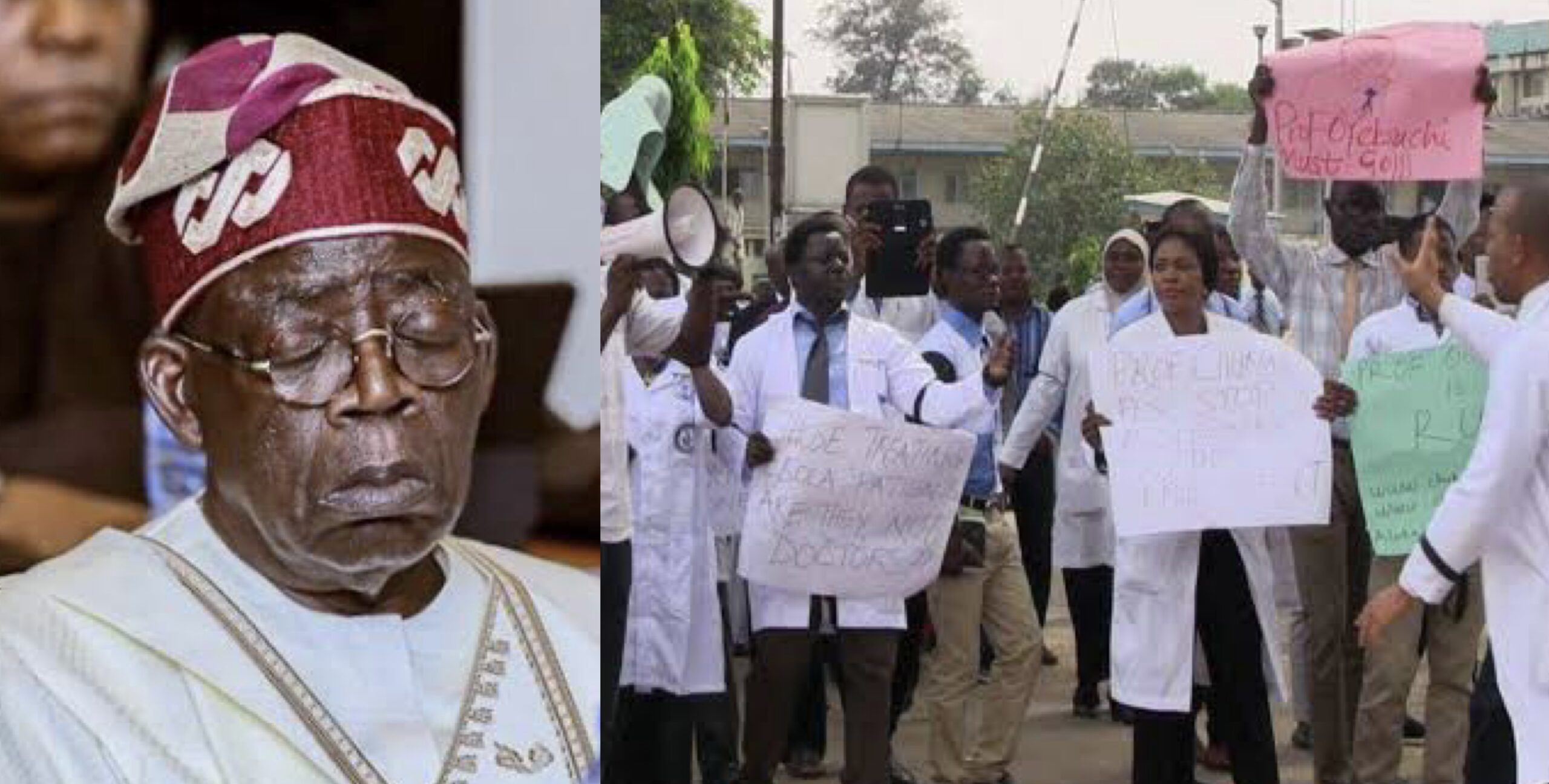 TINUBU SLEEPING; STRIKING DOCTORS