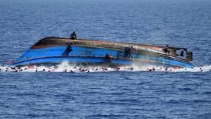 Capsized boat used to illustrate the story.