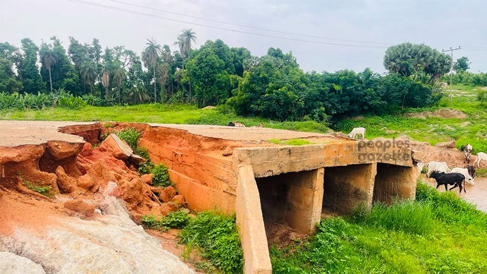 Collapsed bridge in Rabba Village.