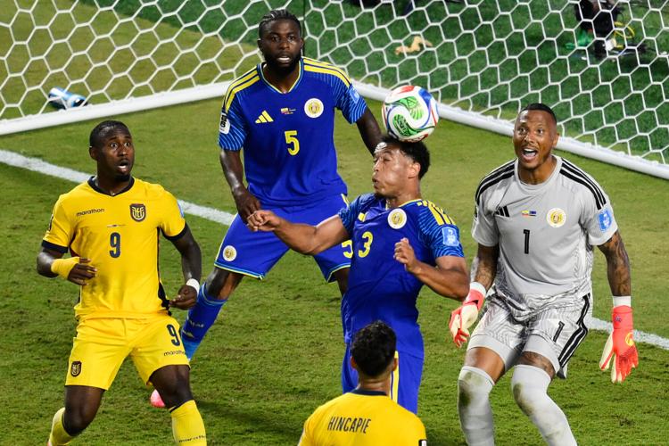 Côte d’Ivoire players and Curacao goalkeeper Eloy Room