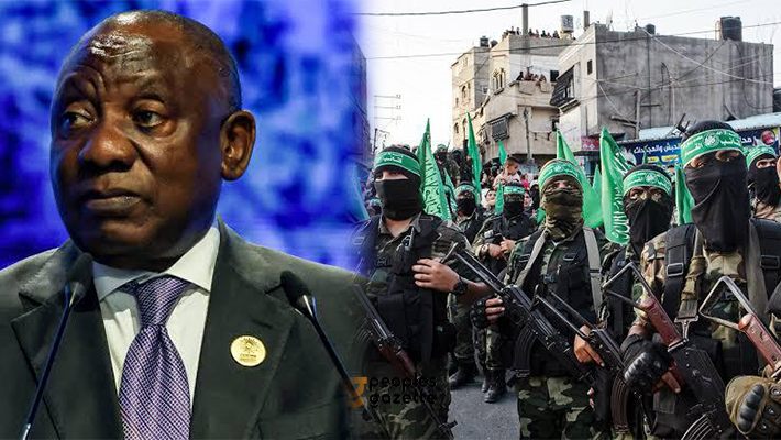 South African President Cyril Ramaphosa and hamas militant