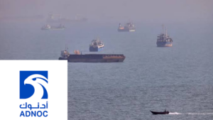 ADNOC and vessels waiting to cross the Strait of Hormuz