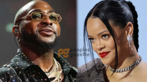 A composite photo of Davido and Rihanna