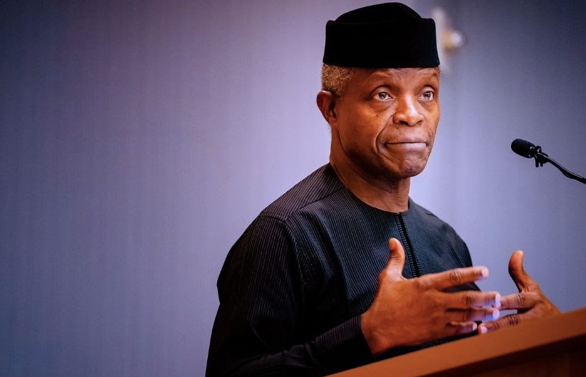 Vice President Yemi Osinbajo, SAN, delivers a high-level keynote address at the Rockefeller Foundation in New York City, USA. 9th Dec, 2022.