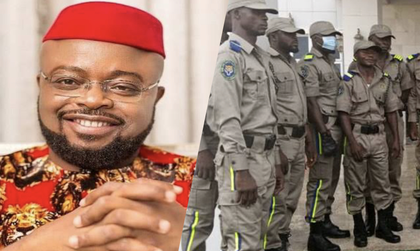 A composite of PDP guber candidate in Ebonyi, Ifeanyi Odii and Ebubeagu used to illustrate the story.