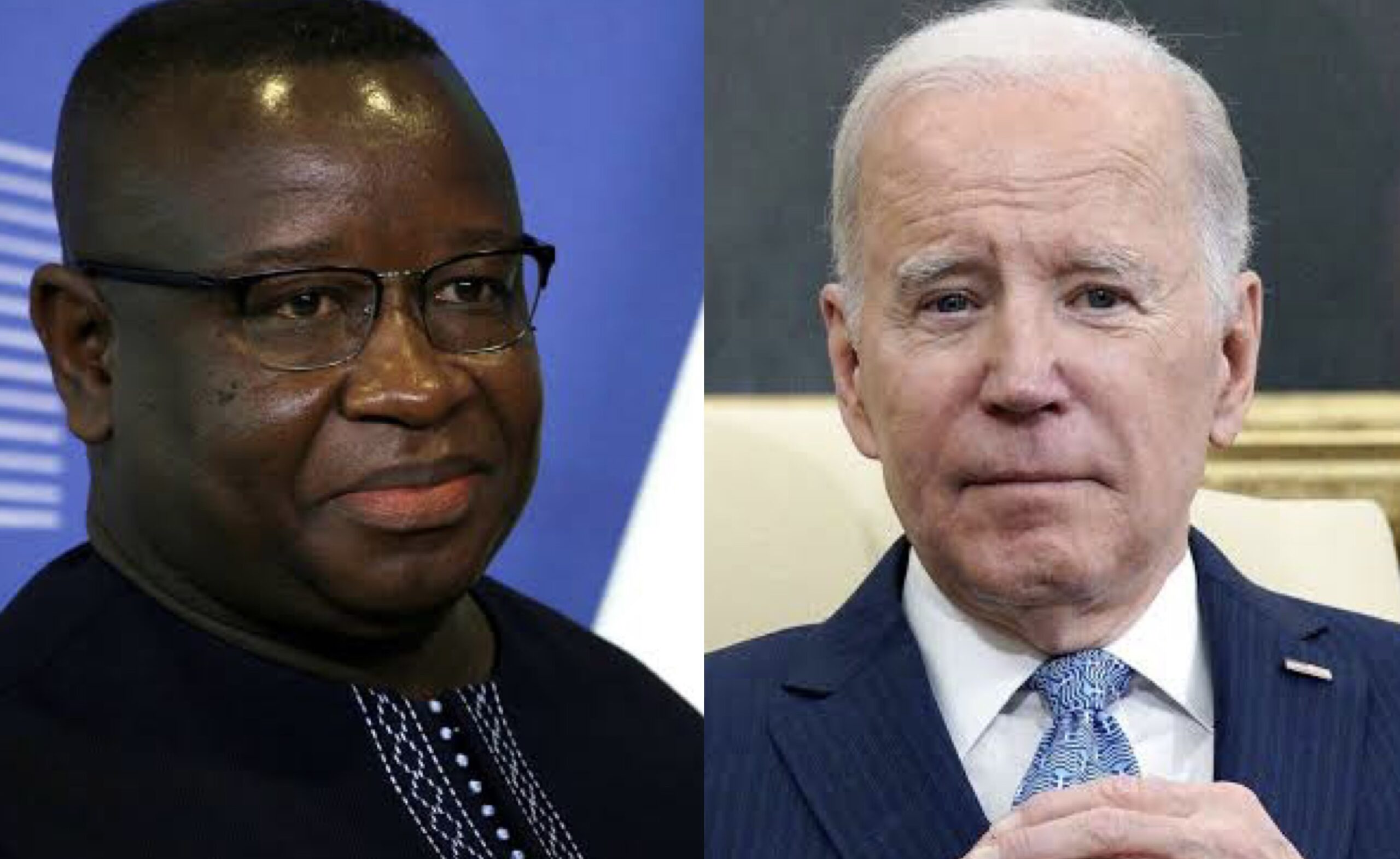 Presidents Julius Maada Bio and Joe Biden