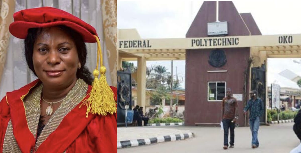 The polytechnic Rector, Dr Francisca Nwafulugo/poly’s gate