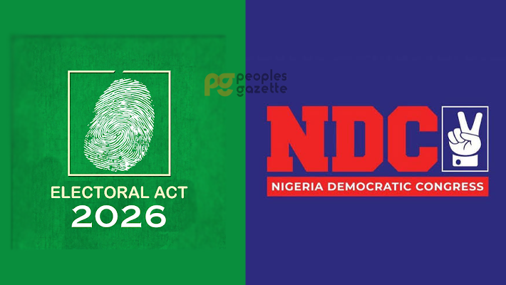 Electoral Act and NDC logos