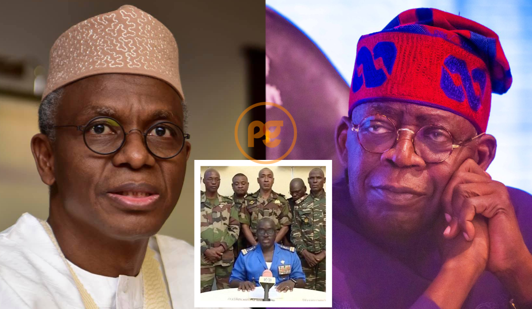 Ex-Governor Nasir El-rufai, Niger coupist, and President Bola Tinubu