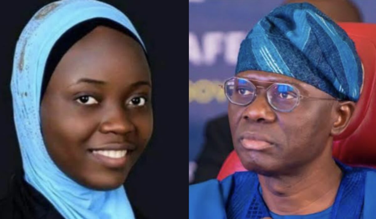 Governor Babajide Sanwo-Olu and Aminat Yusuf