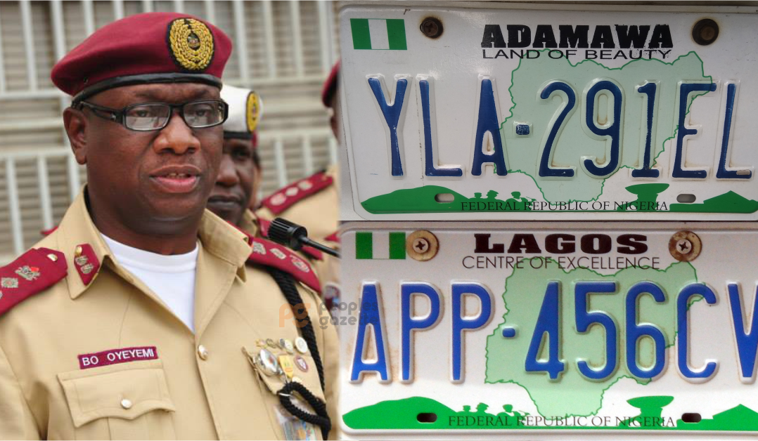 FRSC Corps Marshal, Boboye Oyeyemi and Vehicle plate number