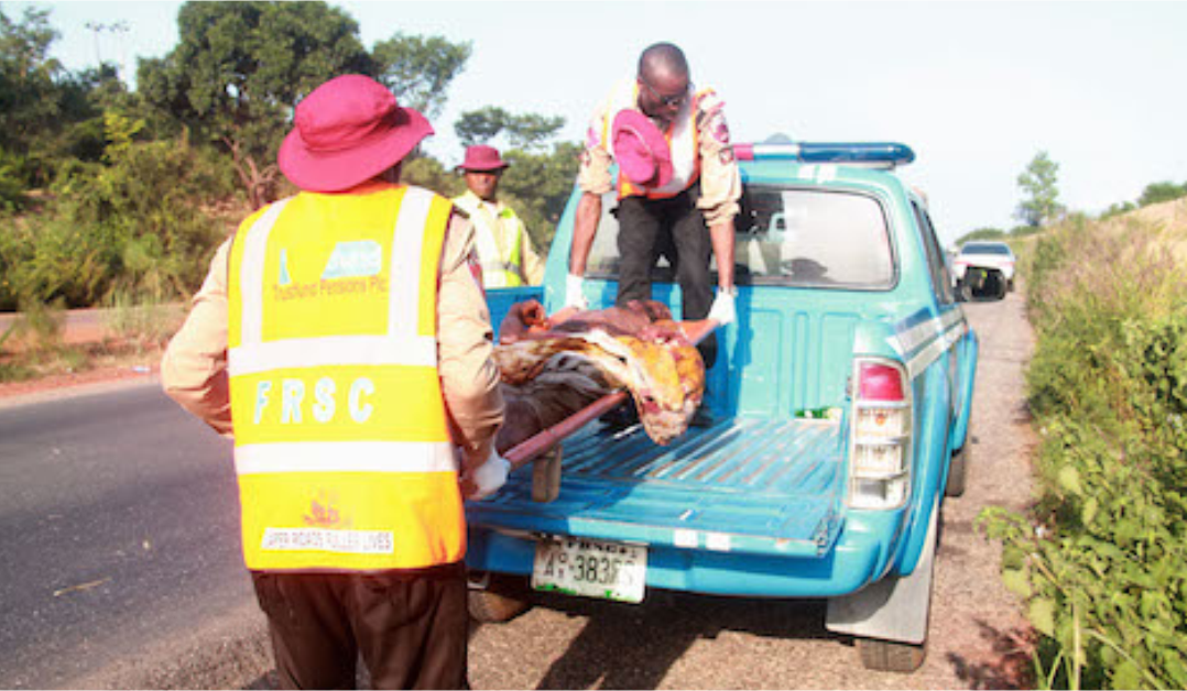FRSC officials at a scene of an accident