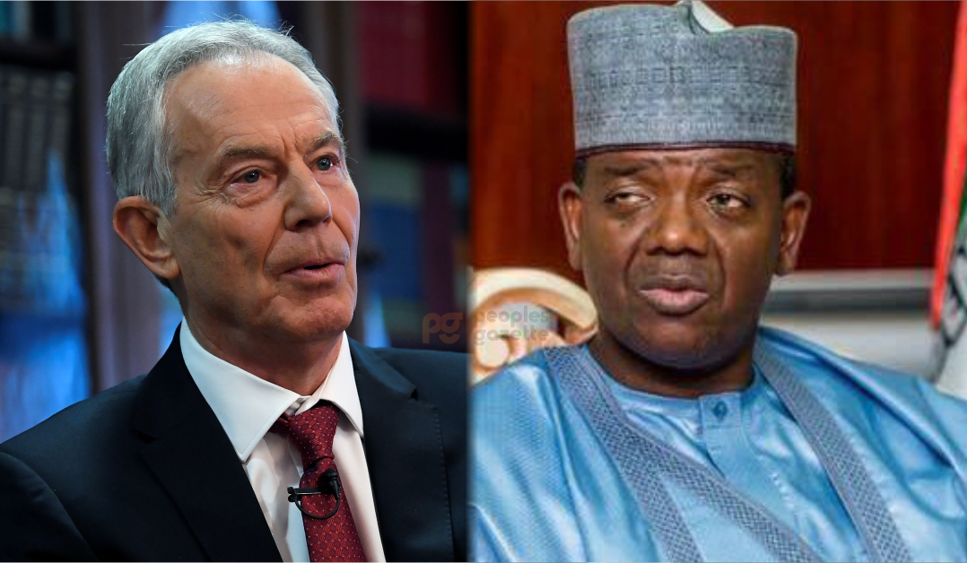 Former British Prime Minister Tony Blair and Zamfara Governor Bello Matawalle