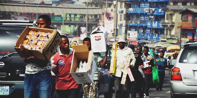 Street trading in Lagos