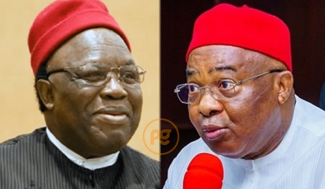 George Obiozor and Governor Hope Uzodimma