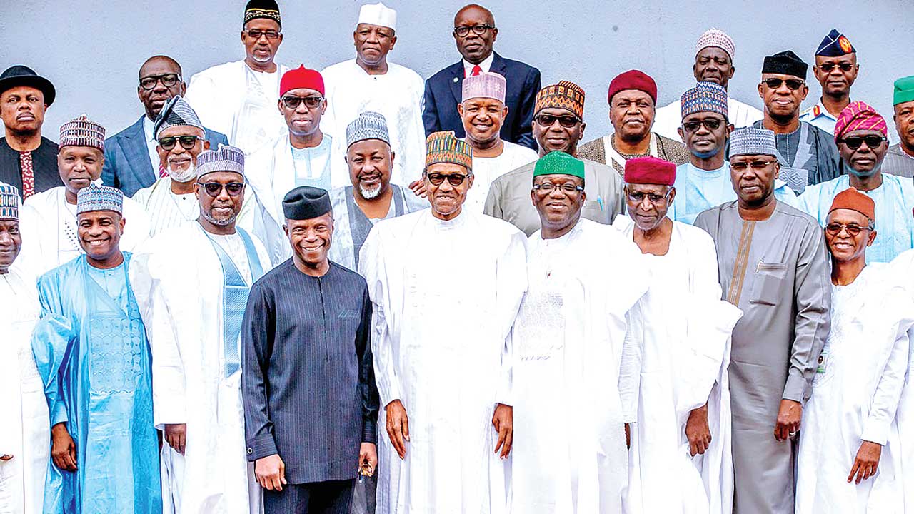 Governors with Buhari and Osinbajo