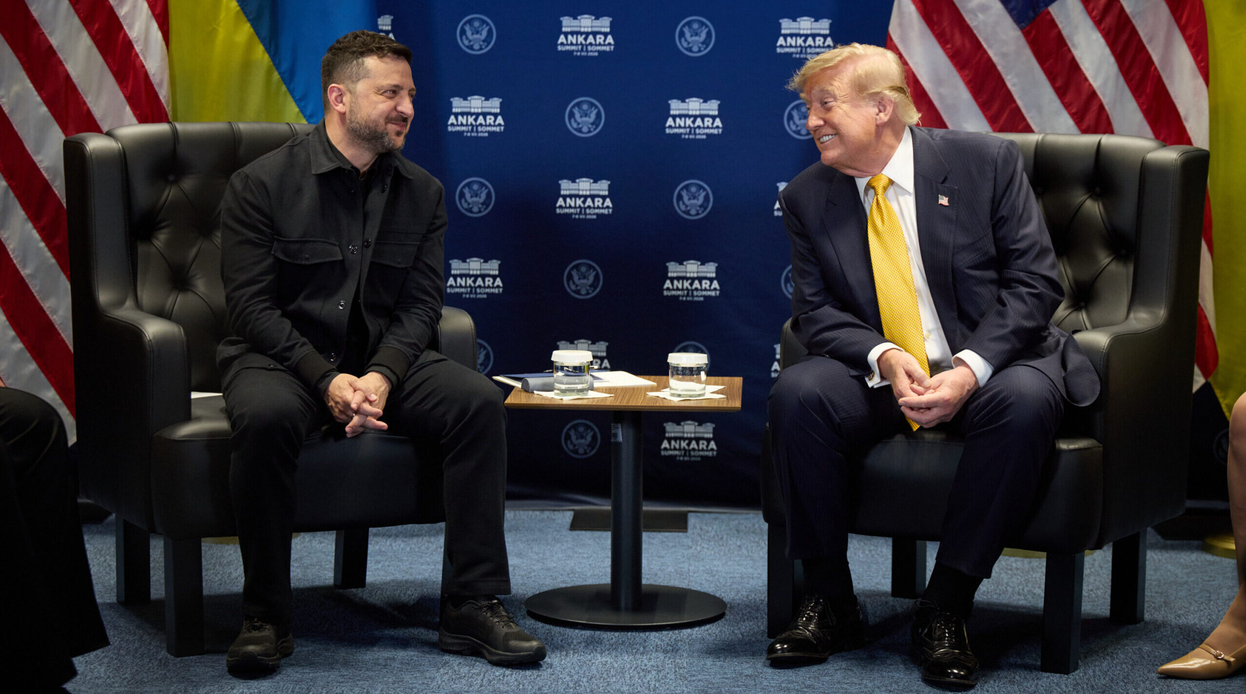 Trump sitting with Zelensky