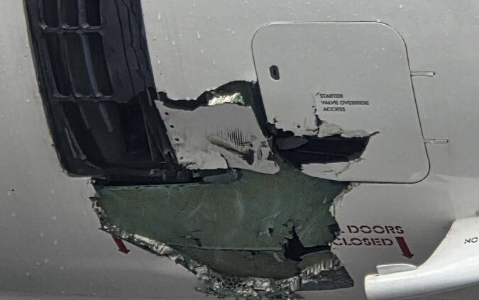 Damaged Air Peace plane