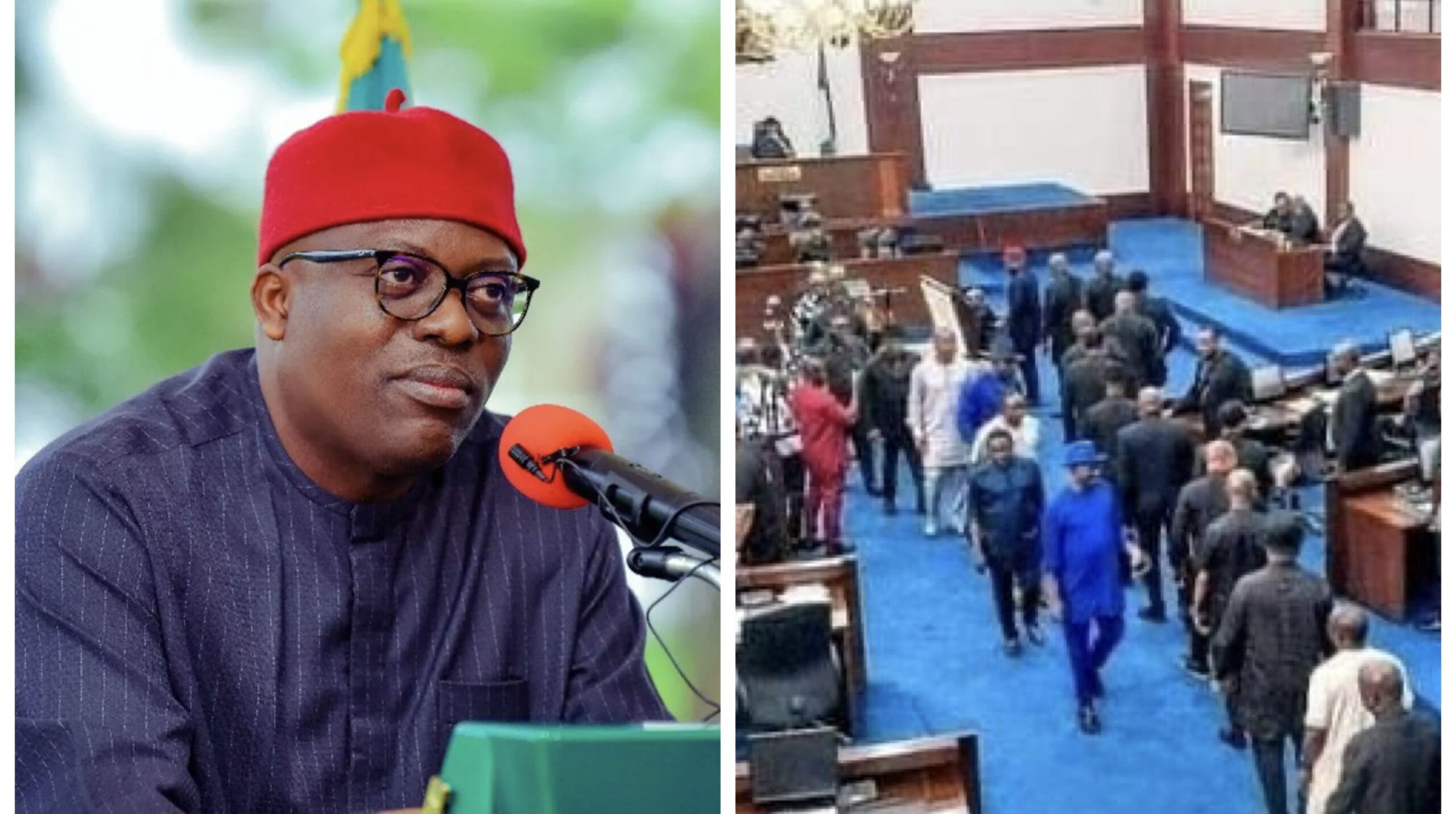 Governor Siminalayi Fubara and the Rivers State Assembly lawmakers in plenary
