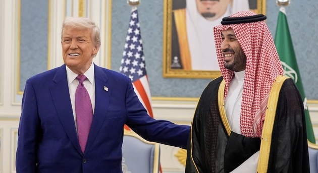 President Donald Trump with Saudi crown prince
