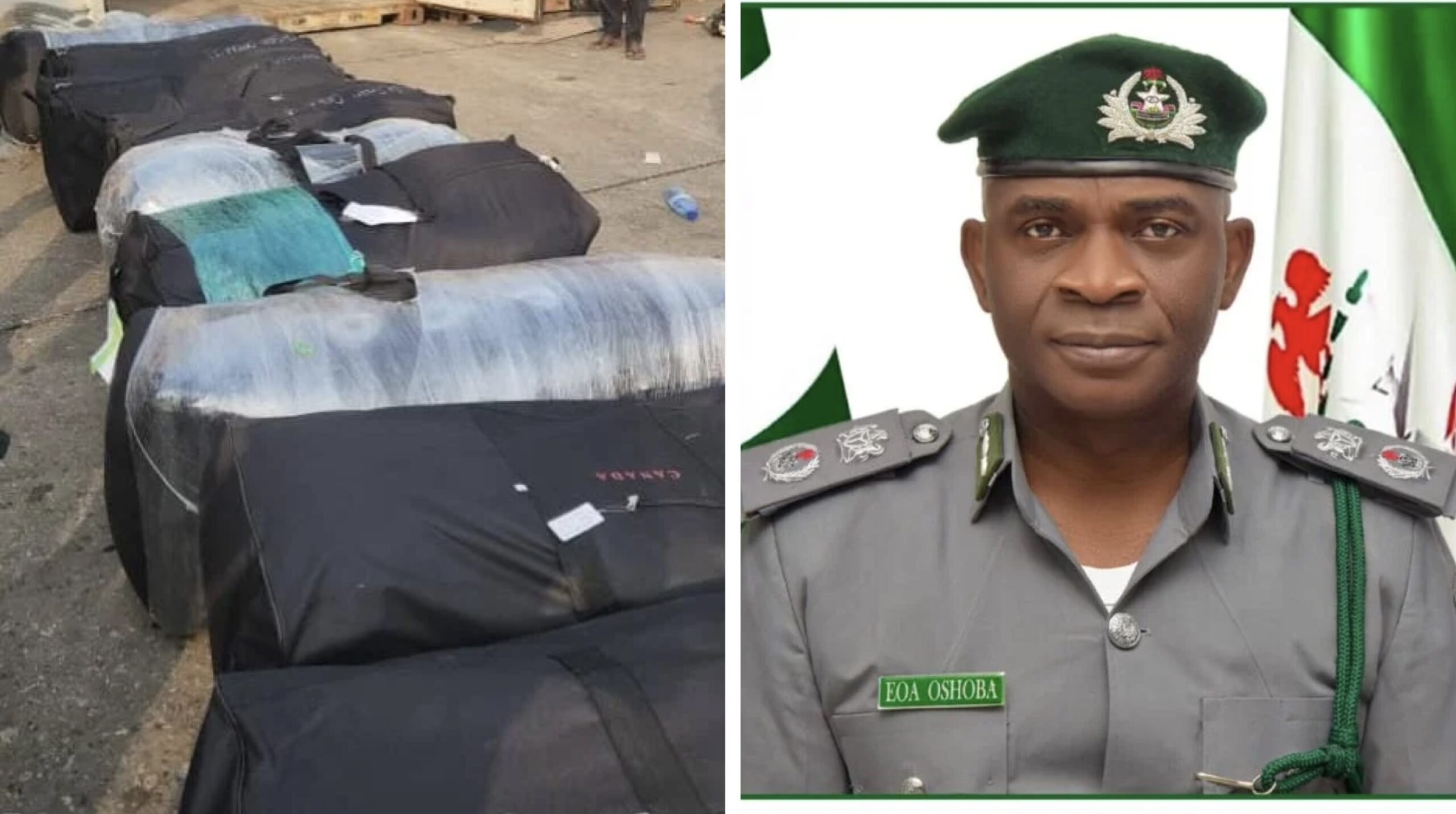 Seized cannabis and Emmanuel Oshoba