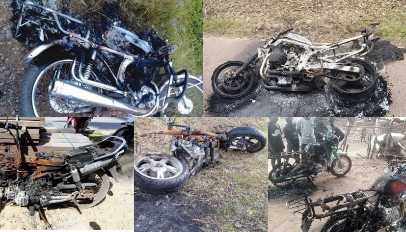 burnt motorcycles