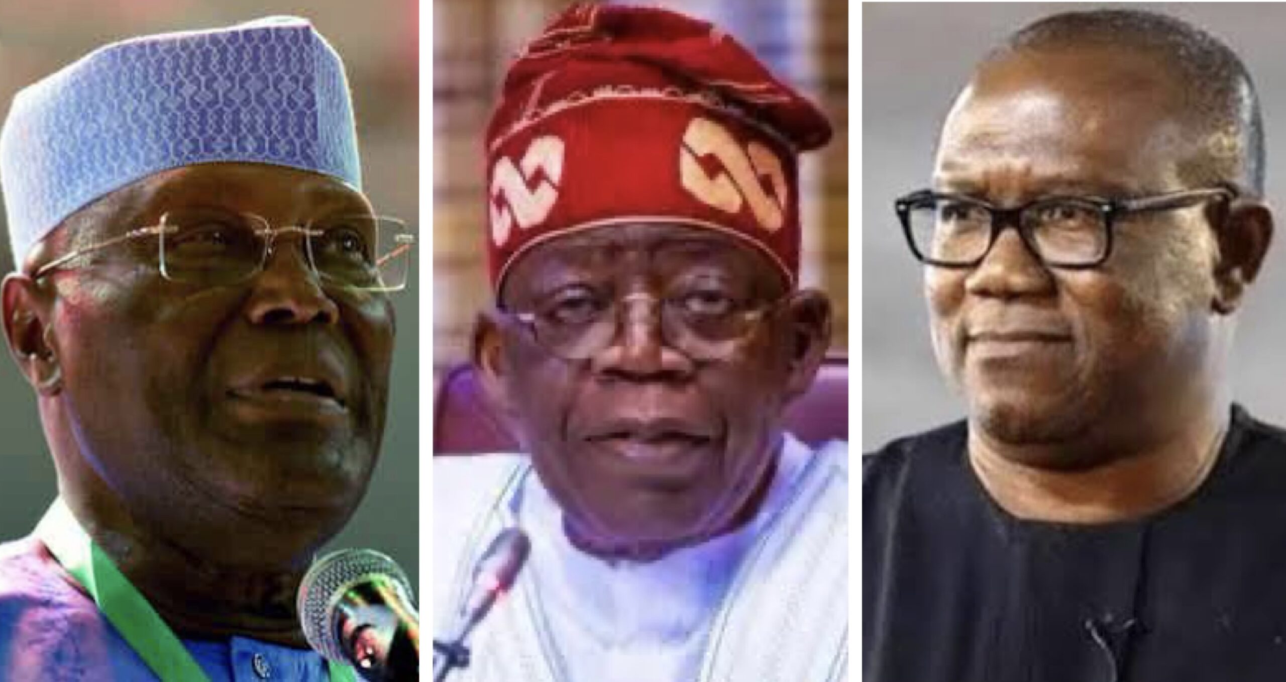 Atiku Abubakar, Bola Tinubu and Peter Obi