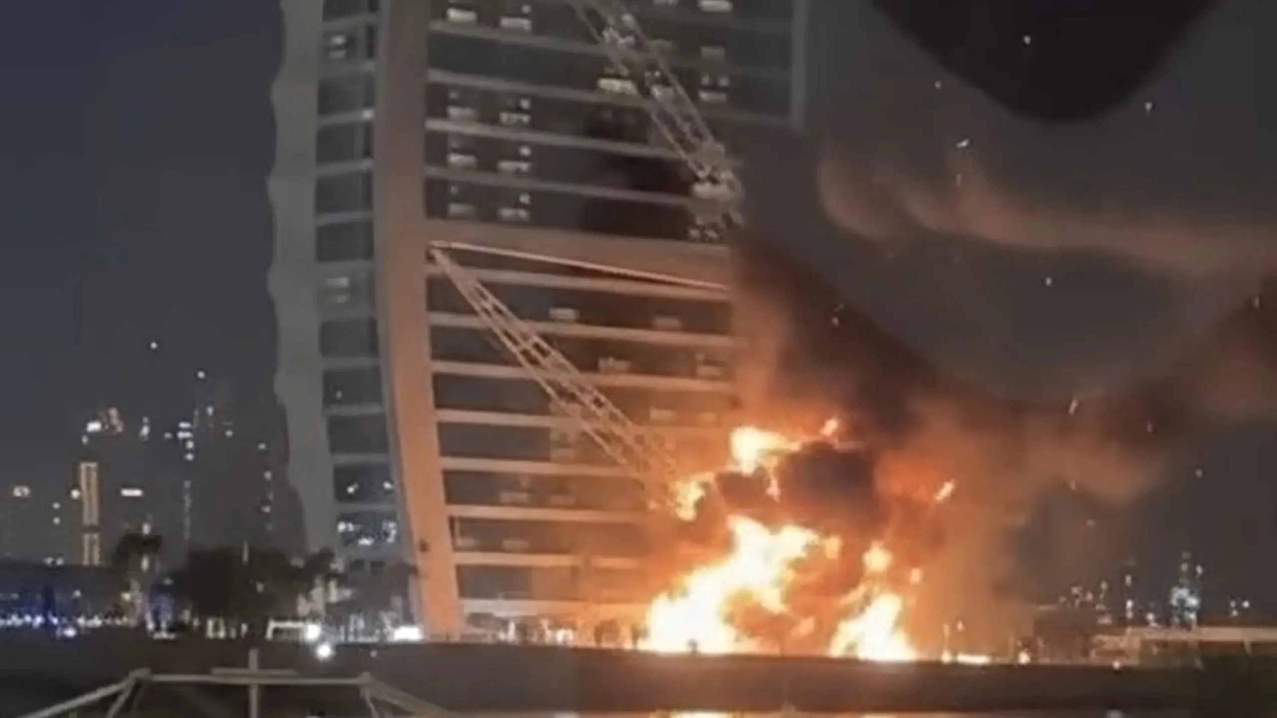 Burj Al Arab on fire