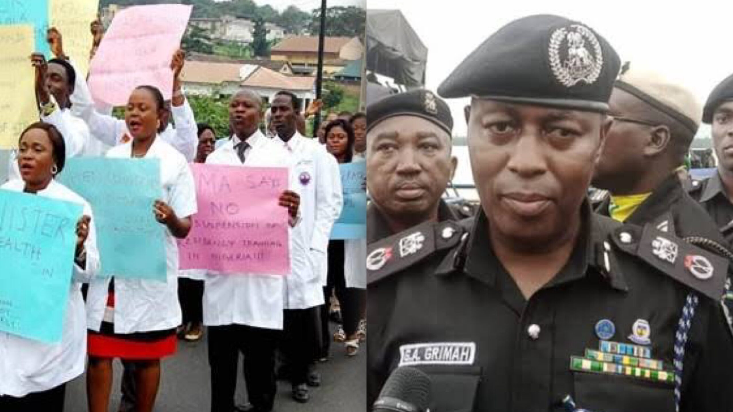 PROTESTING DOCTORS; POLICE COMMISSIONER IN CROSS RIVER