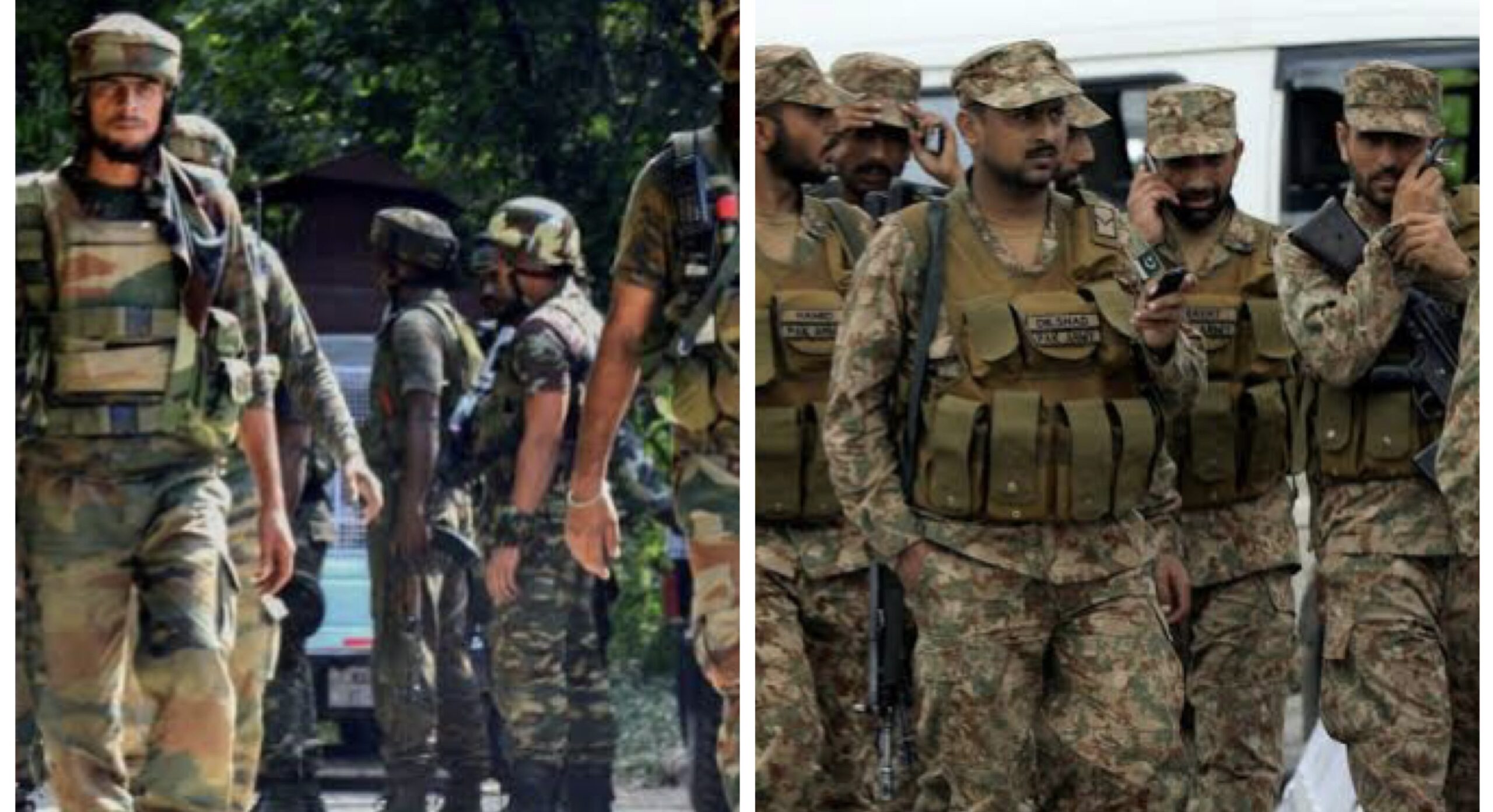Indian and Pakistani soldiers
