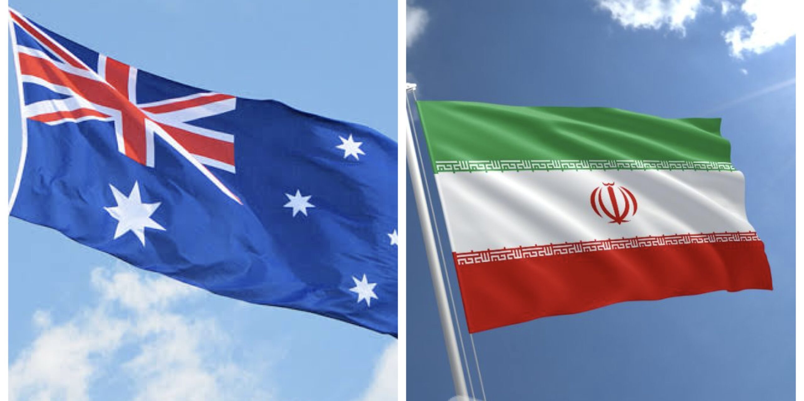 Flags of Australia and Iran