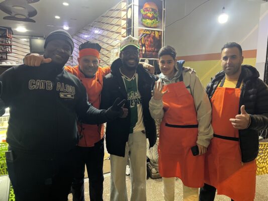 (Nigerians in Morocco with the locals)