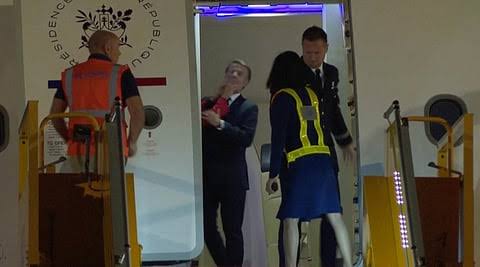 Photo from scene of Emmanuel Macron and his wife's drama