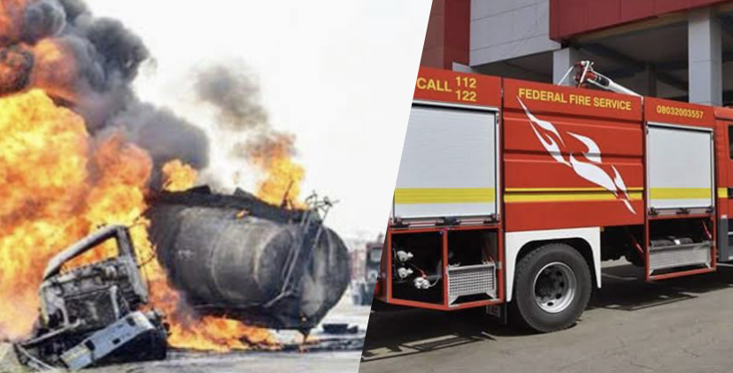 Burning petrol tanker Burning petrol tanker and Kaduna Fire Service