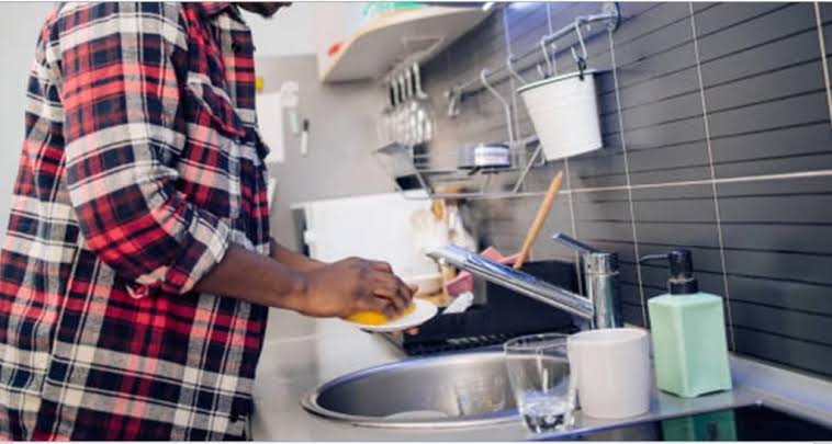 Man doing house chores