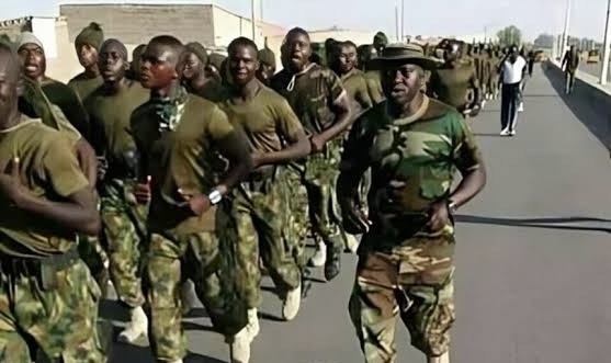 Soldiers jogging