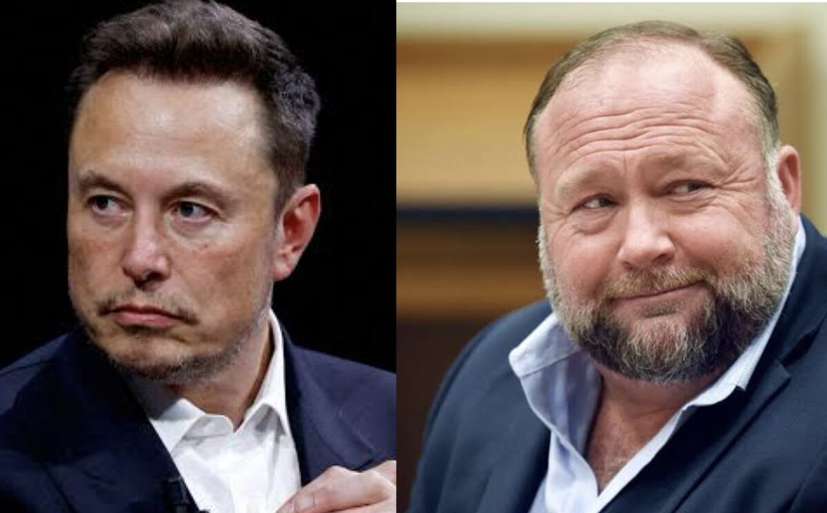 Elon Musk(credit: Reuters) and Alex Jones (credit : The wall street journal)