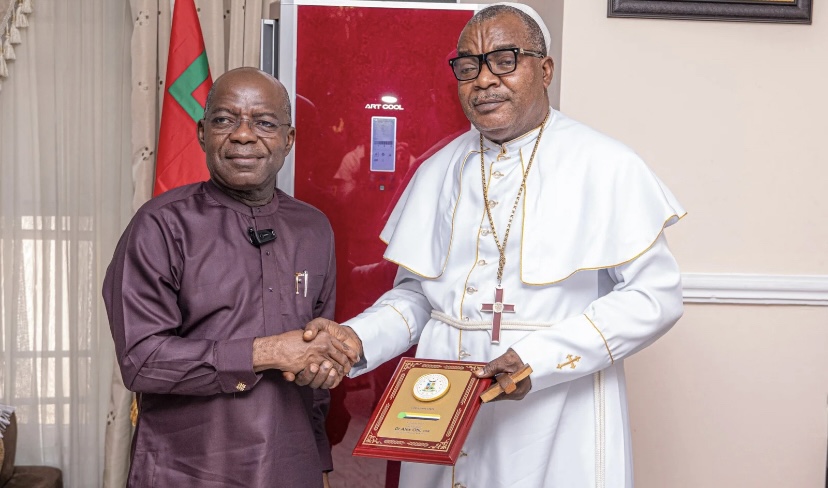 Prelate of Methodist Church of Nigeria, Dr Oliver Aba and Governor Alex Otti of Abia State