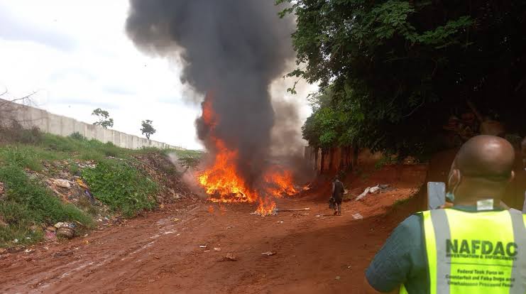 NAFDAC burning expired drugs