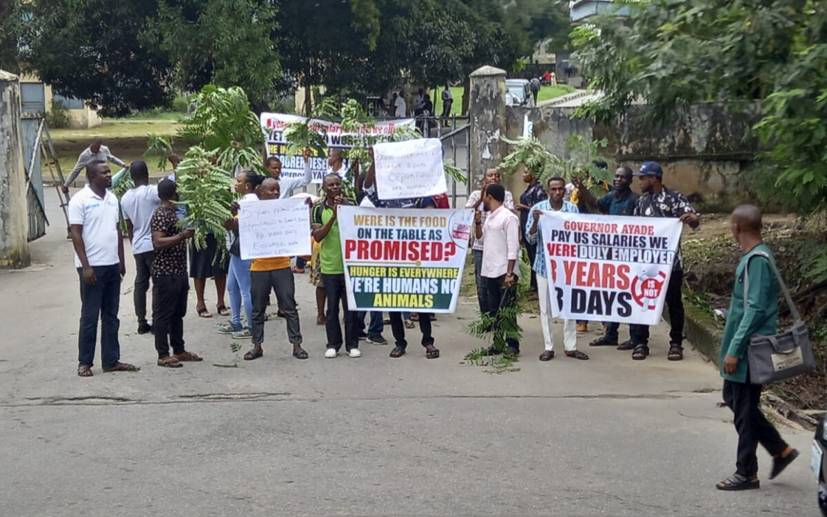 Cross River workers protesting